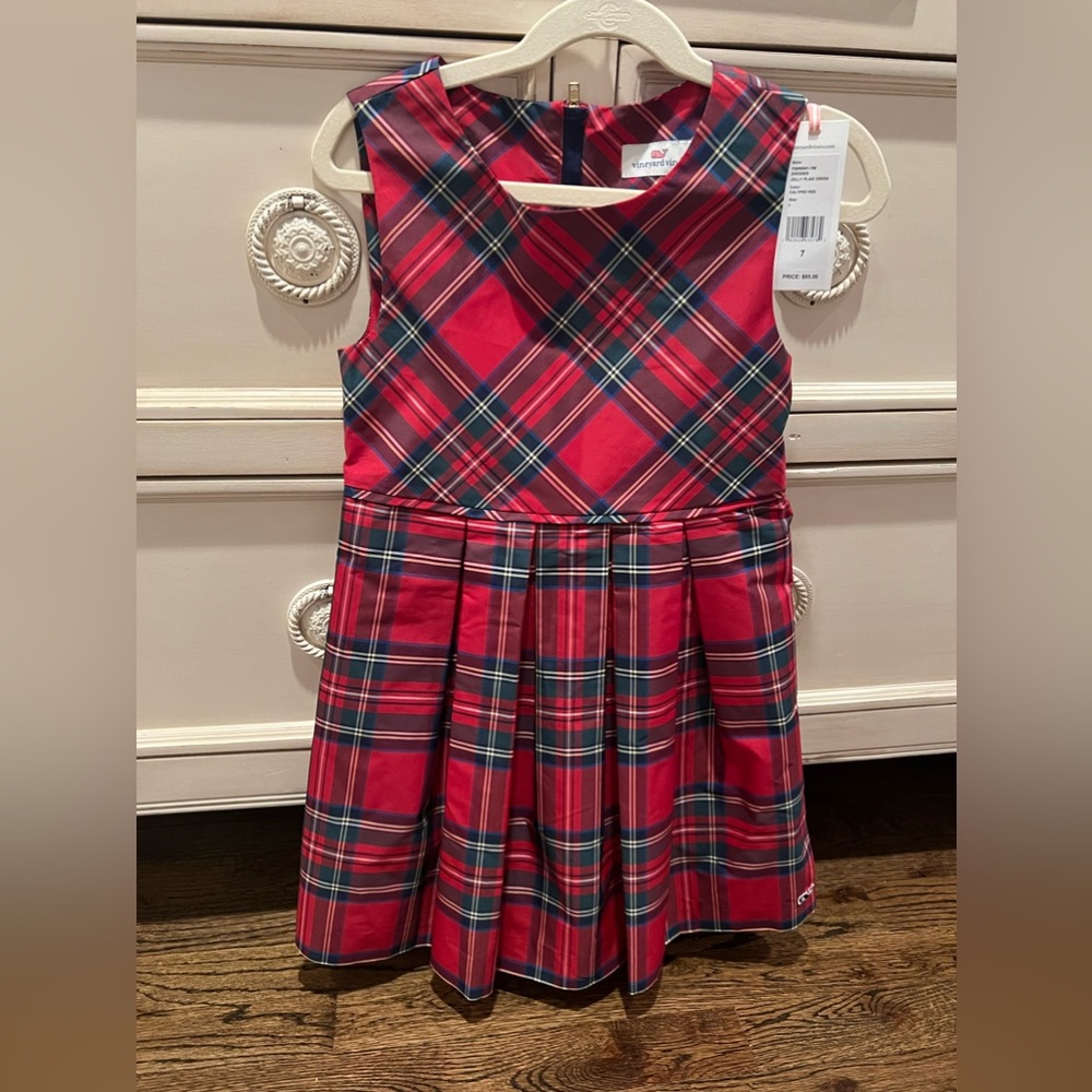 Vineyard Vines Jolly Plaid Dress Size 7 NWT